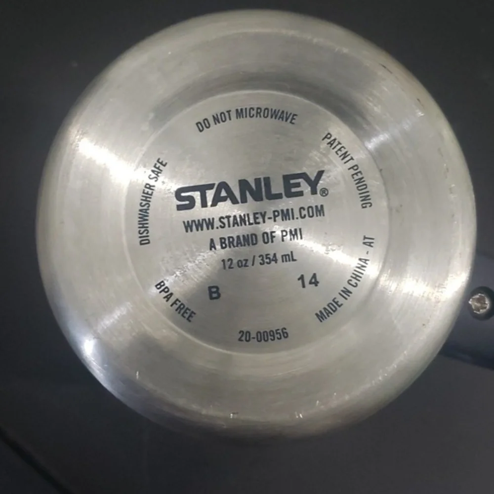12 ounce‎ Stanley brand metal coffee cup with screw on lid